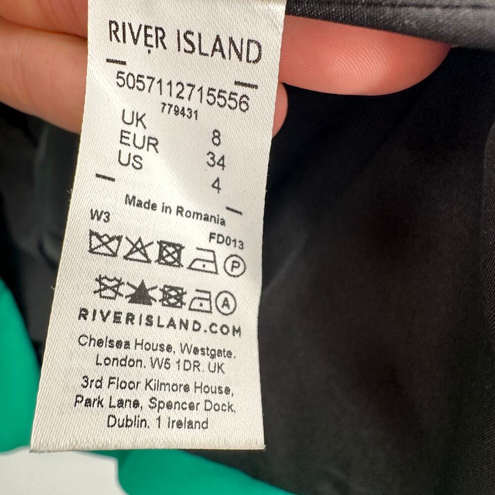 River Island Green Long Notched Collar Blazer // 8 View 5